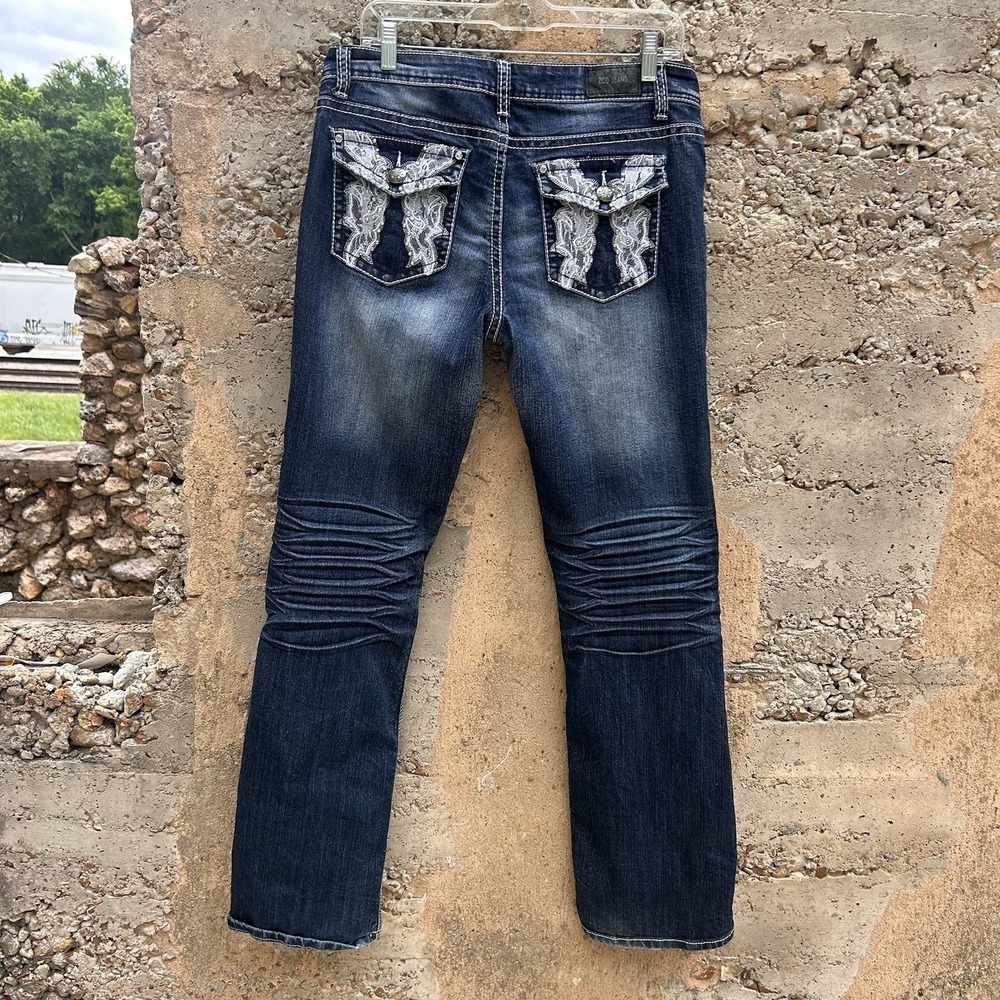 Zco Y2K Bootcut Jeans Women's Size 13 Coquette Bows Stretch Embellished Pockets
